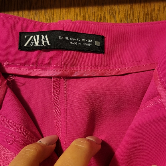 Zara High waisted fuchsia pants size XL - Picture 2 of 5